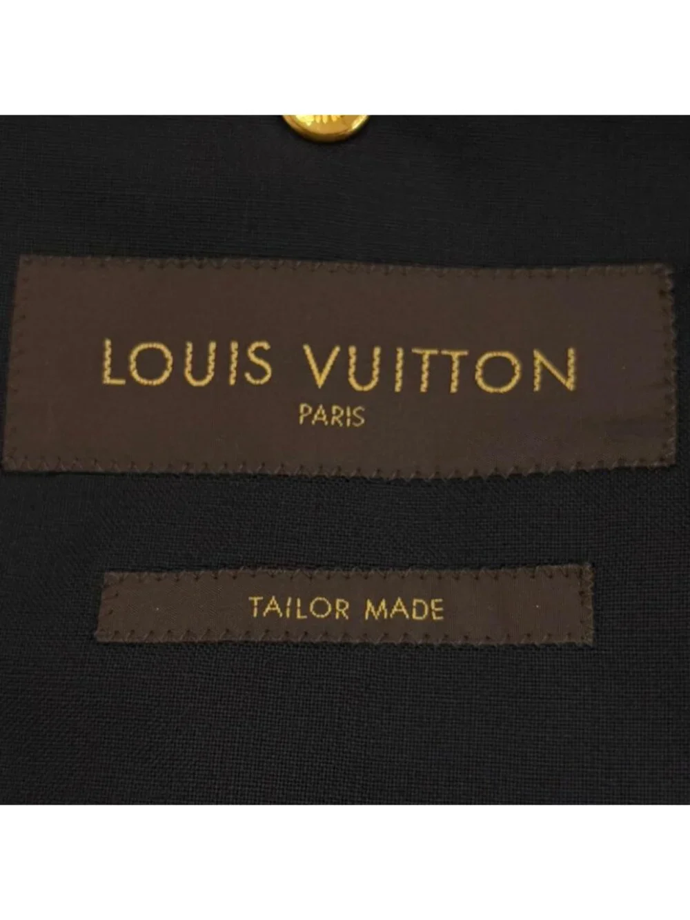 Louis Vuitton Tailor Made Wool Mohair Logo Input Button Single Suit Black 46
